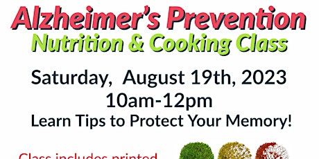 Alzheimer's Prevention Nutrition & Cooking Class