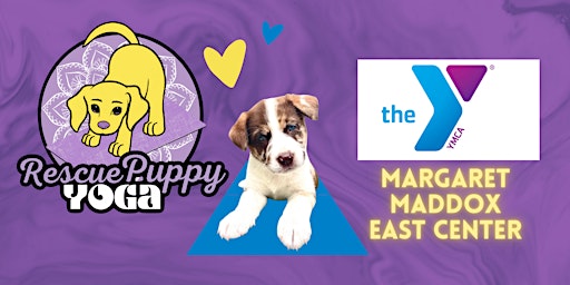 Imagen principal de Rescue Puppy Yoga - Margaret Maddox family YMCA East center