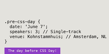 Primaire afbeelding van Pre-CSS Day event