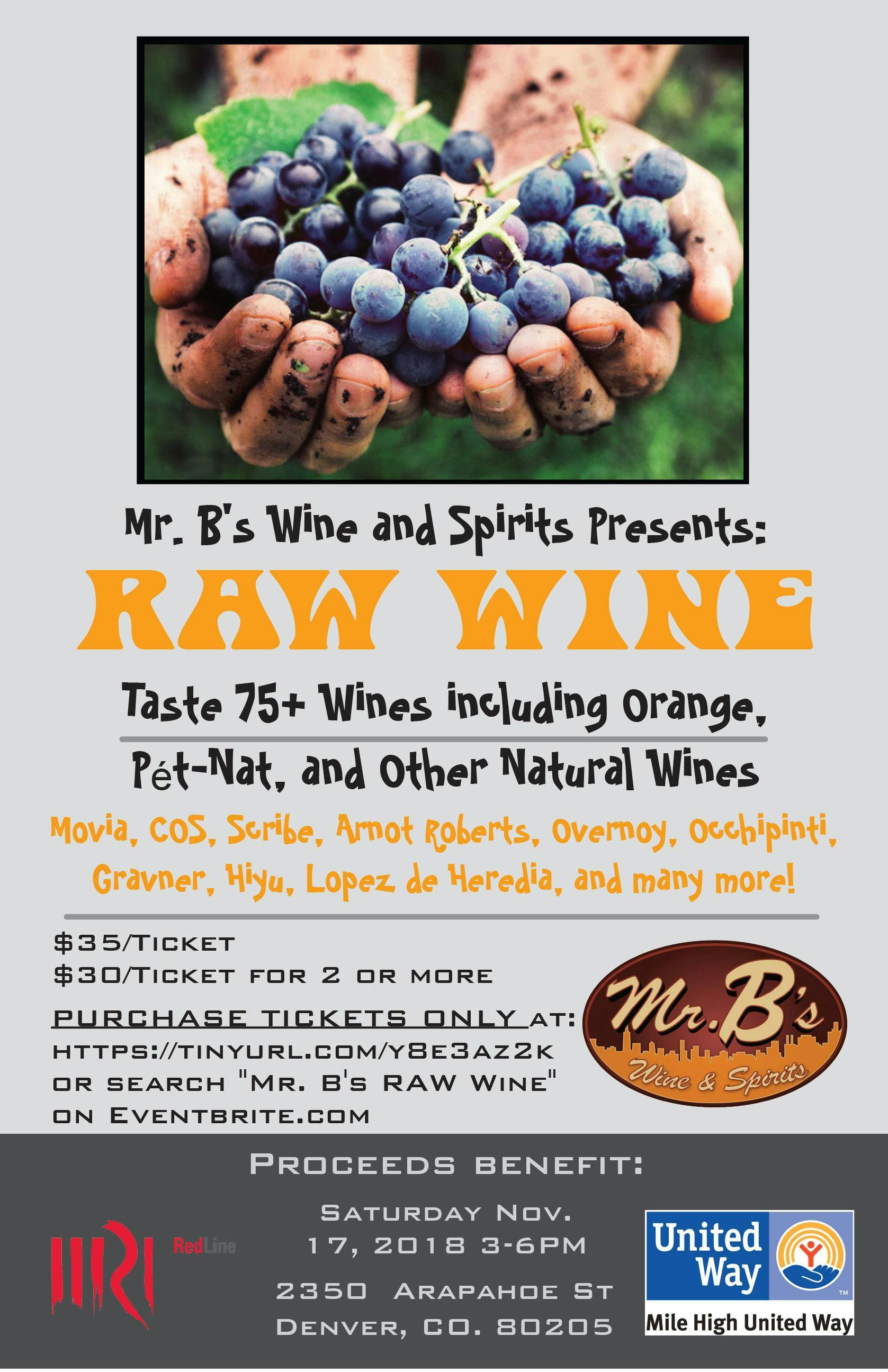 Mr. B's Wine and Spirits Presents: Raw Wine - A Natural Wine Tasting