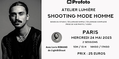 Logo for event Atelier lumière - Shooting mode Homme