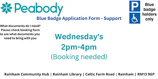 Image principale de Blue Badge Application Appointments @ Rainham Library