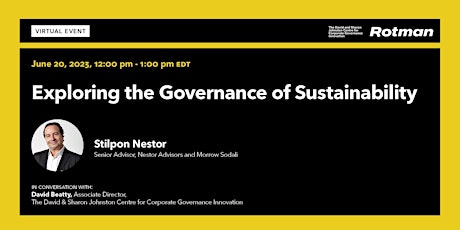VIRTUAL EVENT: Exploring the Governance of Sustainability