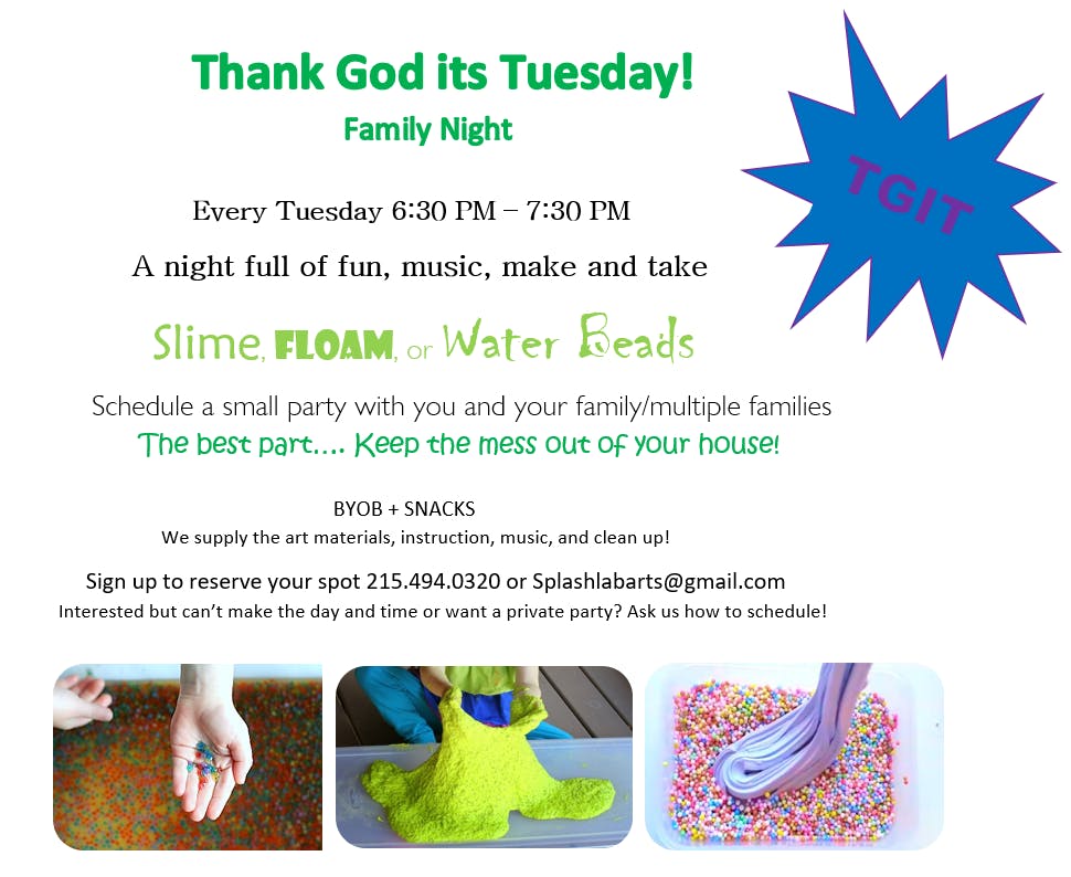 TGIT Family Pizza Night with Make and take Slime 