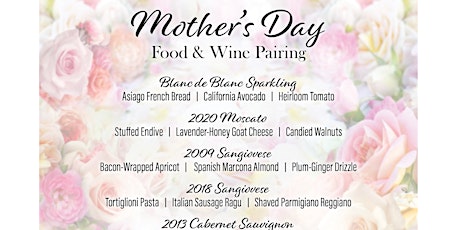 Mother's Day Wine & Food Pairing! primary image