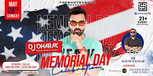 Imagem principal de MEMORIAL DAY  WEEKEND  WITH #1BOLLYWOOD DJ IN USA DJ DHARAK AND DJ RAJ