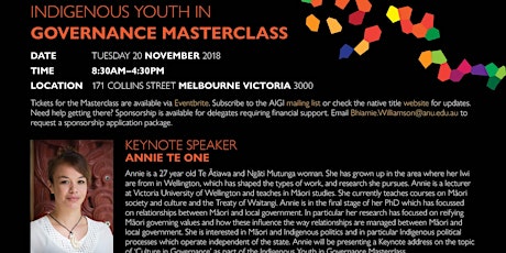 Indigenous Youth in Governance Masterclass 