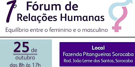Imagem principal do evento 1º Fórum de Relações Humanas - Equilíbrio Entre o Feminino e o Masculino 