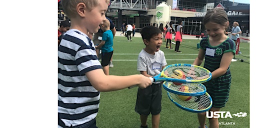 Primaire afbeelding van Tuesday Tennis on the Turf: Free Intro to Tennis for Kids  6/4, 6/11 & 6/18
