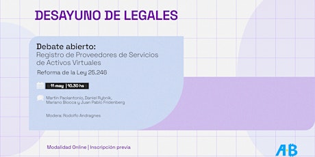 Desayuno de Legales: Registro de Proveedores de Servicios Virtuales