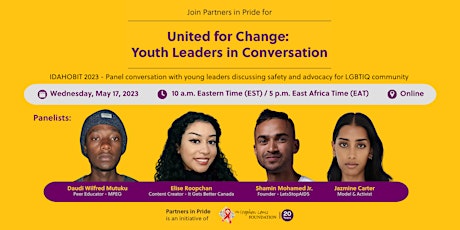 United for Change: Youth Leaders in Conversation; IDAHOBIT panel 2023 primary image