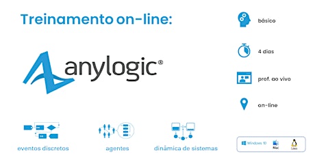 Imagem principal do evento Treinamento on-line: AnyLogic 09 a 13 de outubro de 2023 (folga no dia 12)