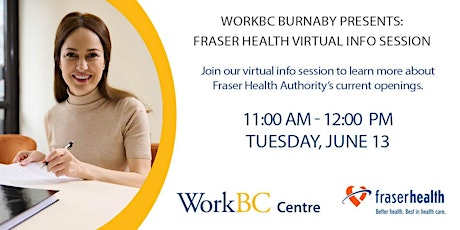 Fraser Health Authority Virtual Info Session presented by WorkBC Burnaby