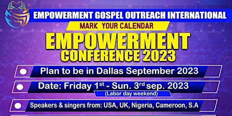 EMPOWERMENT CONFERENCE. A time of Re-alignment with God's purpose & vision