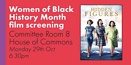 Women of Black History Month film screening - Hidden figures primary image