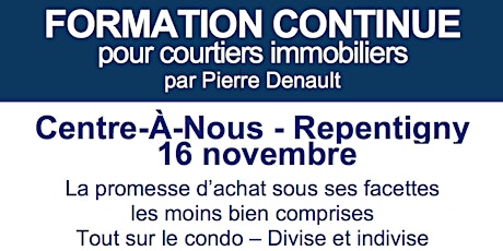Formation continue 16 novembre - CENTRE-À-NOUS - REPENTIGNY primary image