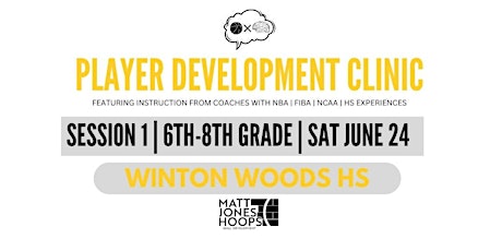 Basketball Player Development Clinic | Session 1 - 6th-8th Grade (Coed)