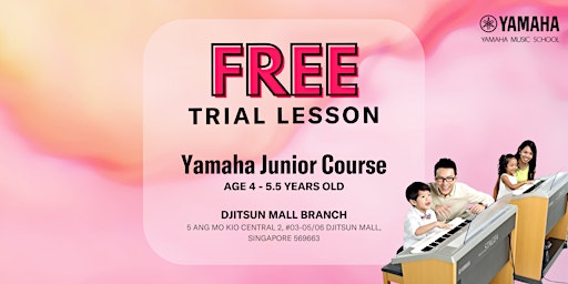Primaire afbeelding van FREE Trial Yamaha Junior Course @ Ang Mo Kio Djitsun Mall