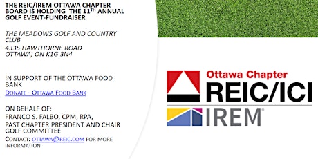 REIC/IREM Ottawa Chapter  Annual Golf Fundraiser