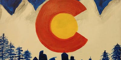 Paint Wine Denver Colorado Flag With Skyline Sat Dec 1st 7pm 40 Den