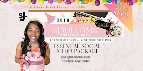 SJ's 30th Birthday Sale!!: Virtual Social Media Consulting Session Package