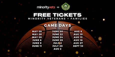 Minority Vets + Seattle Storm - Season Home Game Tickets