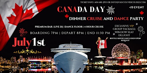 Canada Day Yacht Party & Dinner Cruise
