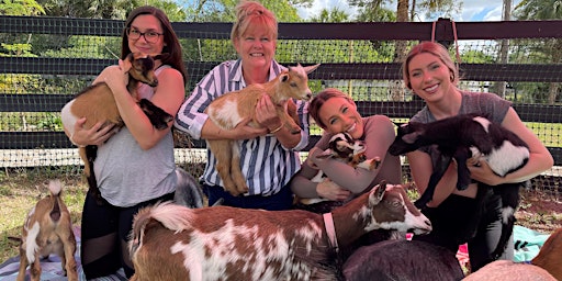 Immagine principale di Mothers Day Special Fun Goat Yoga with Baby Goats, Farm Tour, Music 