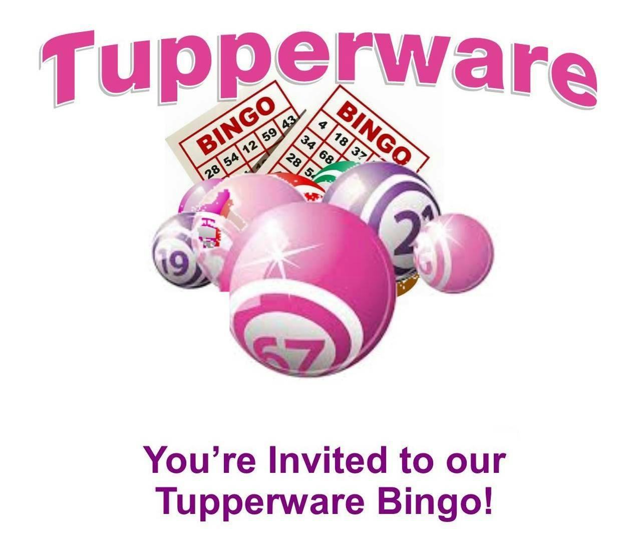 Tupperware Bingo 4 Nov 18