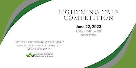ASHS Lightning Talk Competition-Participant Registration