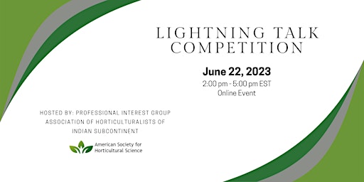 Imagen principal de ASHS Lightning Talk Competition-Participant Registration