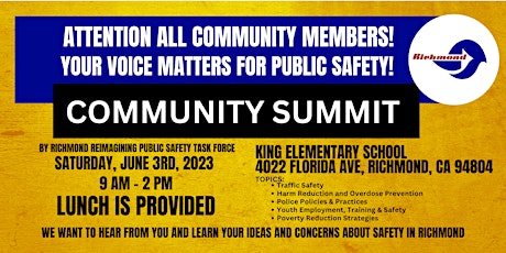 Community Summit - Reimagining Public Safety Community Task Force
