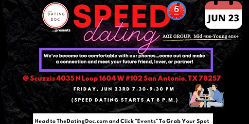 San Antonio Speed Dating (Ages: Mid 40s- Young 60s+)