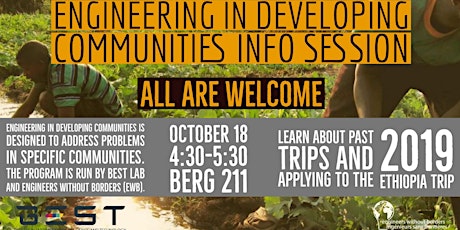ENGINEERING IN DEVELOPING COMMUNITIES- INFO SESSION primary image