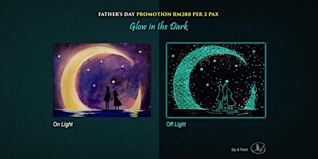 Sip and Paint (Glow in the Dark): Night Sky Couple (8pm Fri)