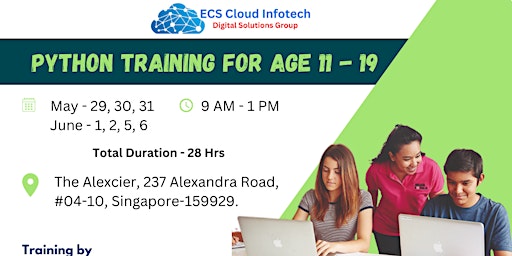 PYTHON  TRAINING JUNE CAMP FOR AGE 11 - 19 primary image