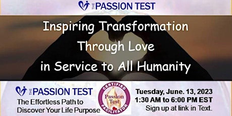 PASSION TEST: THE EFFORTLESS PATH TO DISCOVER YOUR LIFE PURPOSE primary image