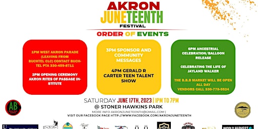 25th Annual Akron Juneteenth Festival at Stoner Hawkins Park primary image