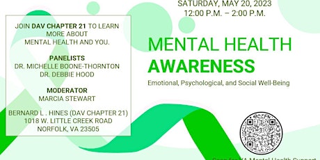 MENTAL HEALTH AWARENESS - Emotional, Psychological, and Social Well-Being primary image