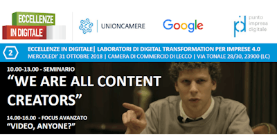 ECCELLENZE IN DIGITALE - “WE ARE ALL CONTENT CREATORS” ECCELLENZE IN DIGITALE - “WE ARE ALL CONTENT CREATORS”