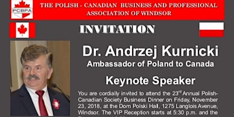 23nd Annual Polish-Canadian Business Dinner in Windsor primary image