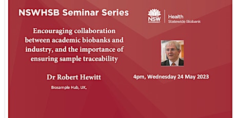 Statewide Biobank Seminar Series - Dr Robert Hewitt primary image
