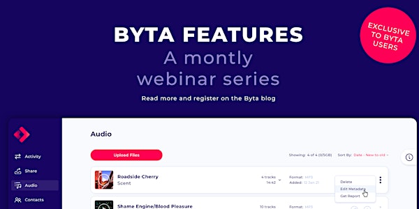 Byta Features: Webinar