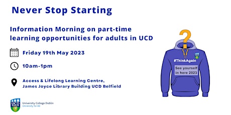 Imagen principal de UCD Part-time Study for Adult Learners - Information Morning