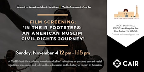 Film Screening: "In Their Footsteps: An American Muslim Civil Rights Journey" primary image