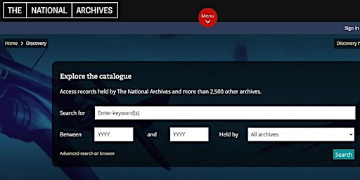 Imagem principal do evento Using Discovery, The National Archives' online catalogue