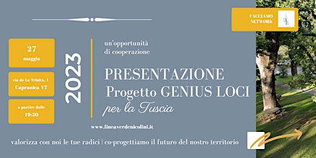 Imagem principal do evento Presentazione Progetto GENIUS LOCI
