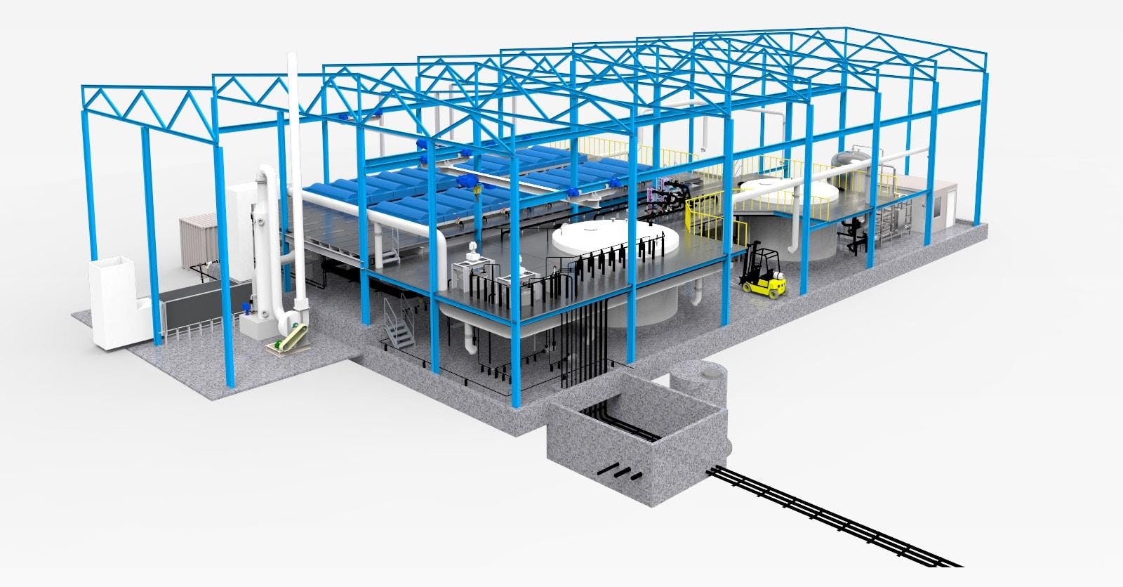 Проект асе. SX-EW технология. Пост MEP-3. Plant Croom 3 d MEP.