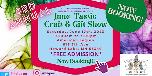 3rd Annual JuneTastic Craft & Gift Show primary image