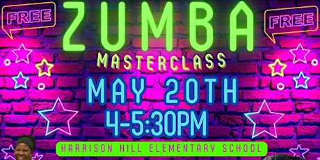 Zumba Masterclass | May 20 | 4-5:30pm | Harrison Hill Elementary School